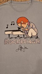Elton John Rocketman T-Shirt 3XL Blue Graphic Tee Stanley/Stella Organic Cotton