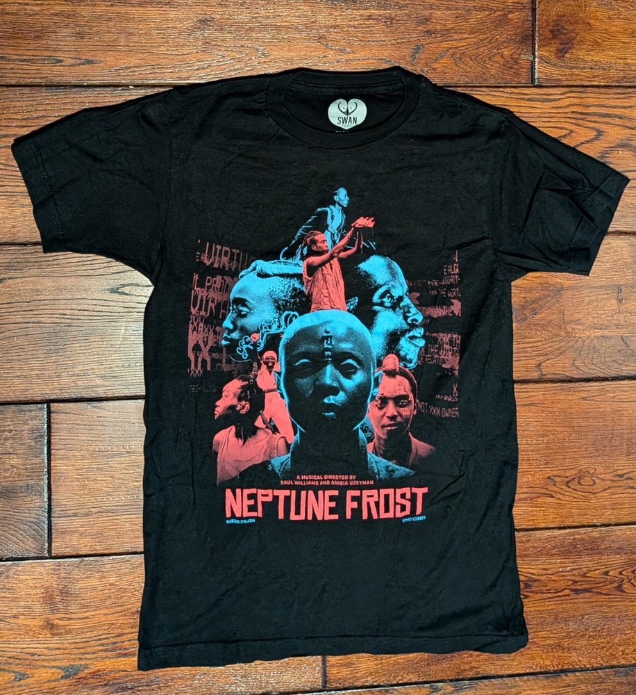 Neptune Frost Poster T-Shirt Black Cotton Swan Films Okayplayer Men’s Size Small