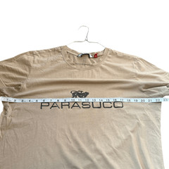 Parasuco Men’s Crewneck Short Sleeve Cotton Logo Pullover T-Shirt Tan Large