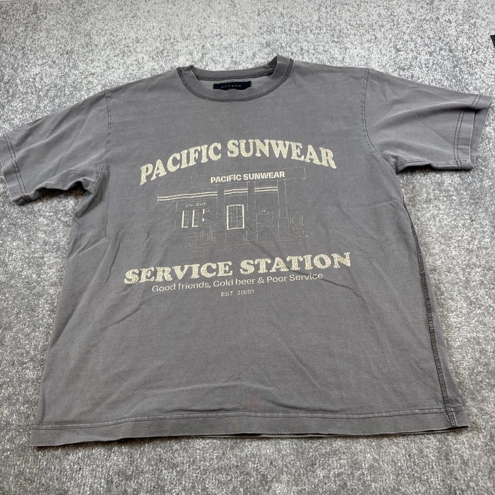 Pacific Sunwear Service Station PacSun heavyweight t-shirt mens M Blue