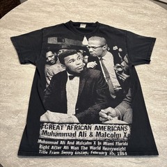 Vintage Muhammad Ali Malcolm X Shirt Shirt Sleeve Size Medium Photo Graphic