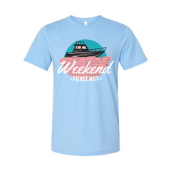 Weekend Forecast Boat Graphic T Shirt For Unisex Casual Wear Featuring Nautical