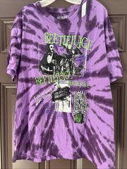 L Beetlejuice Beetlejuice Beetlejuice purple tie-dye hybrid apparel T Shirt NWT