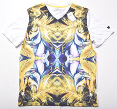 Sean John Mens All Over Graphic Premium Slim Fit Tee Shirt Large $49.50