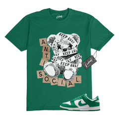 Dunk Malachite Green White Low T Shirt Match ANTI