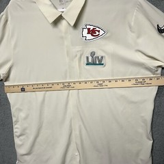 Nike KC Chief Performance Shirt Mens XXL Beige L/S Pullover NFL On Field Dri Fit