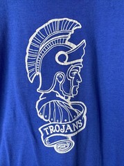 Vintage Taravella Trojans Shirt Mens Sz XL High School Sports Logo Tee 80s