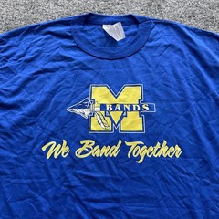 Russell Athletic T-Shirt Mens Size M Blue M Bands We Band Together Graphic Tee