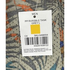 Pro Player Mens Reversible Athletic Tank Top Jersey Floral Gray Size L NWT