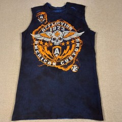 Men’s Affliction Reversible Sleeveless Tank Top Sz L Live Fast American Customs