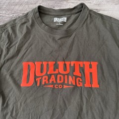 Duluth Trading Long Sleeve Graphic T-Shirt Men Large Green Neon Logo 100% Cotton