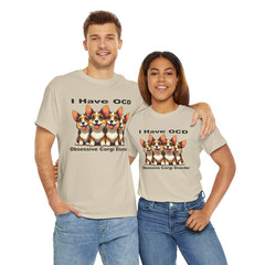 DigiPups Corgi Puppy Dogs OCD Obsessive Corgi Disorder Light Brown T Shirt S-5X