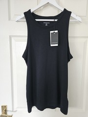 M&S Autograph Mens Vest Top Stretch Sleeveless Size Medium Black New With Tags