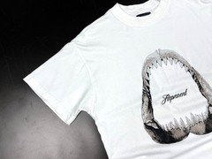 Men’s REPRESENT Shark Jaws Flat White Casual Cotton t Shirt Short Sleeve Size XL