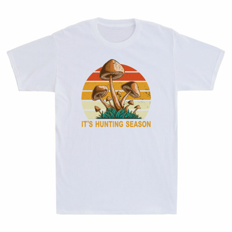 It’s Hunting Season Mushroom Shirt Funny Mycology Shrooms Vintage Men’s T-Shirt