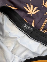 NWT Black Gold Chain Pot Weed Leaf T-Shirt & Drawstring Shorts Set Men’s Large