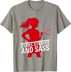 Stars Stripes and Sass 4th of July Girls Tween Unisex T-Shirt