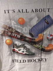 Vintage Y2K It’s All About Field Hockey Sports White Medium T-Shirt