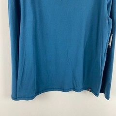 Lucky Brand Sueded Jersey T Shirt Size Large Teal Blue Long Sleeve