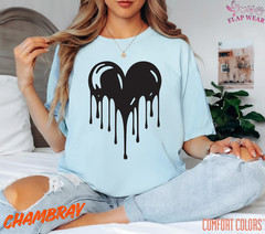 Unisex Dripping Heart Love T shirt Men T shirt Women valanity day Romantic