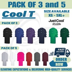 Pack 5 & 3 Just Cool AWDis T-Shirt Plain Casual Wear stag do hen Unisex JC001
