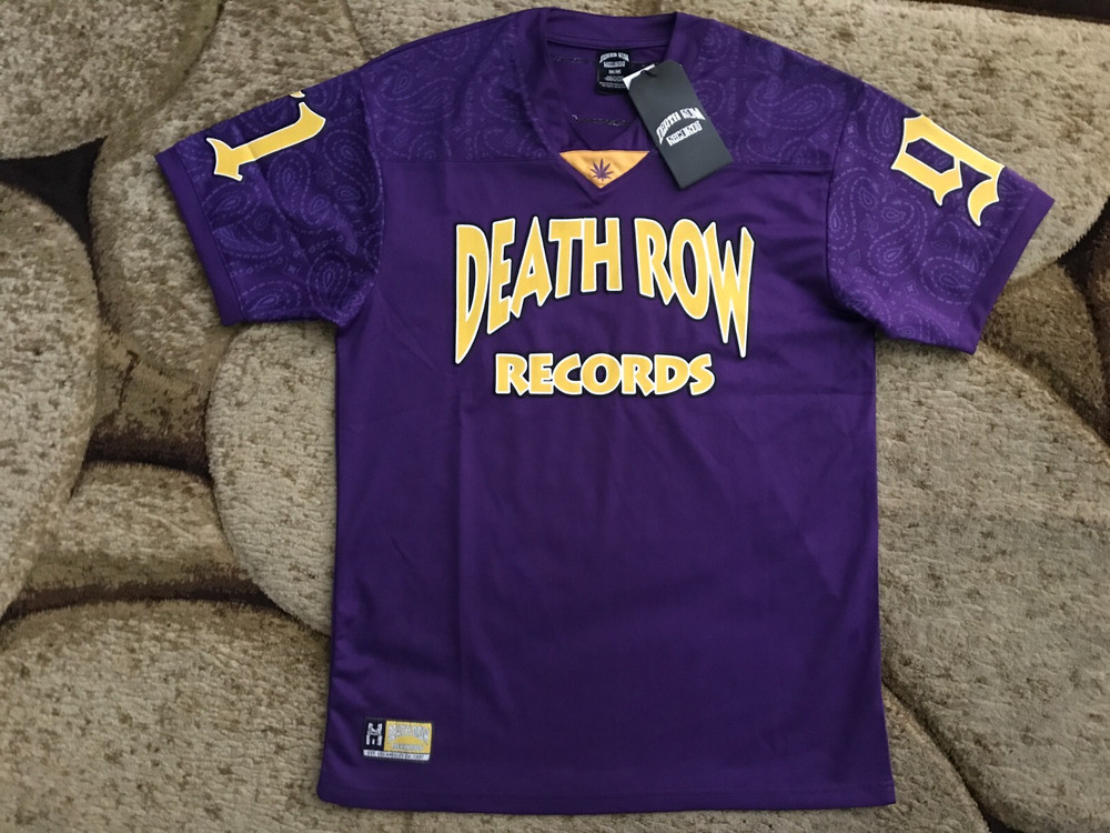 Death Row Records Los Angeles #91 Jersey Mens Size Small Purple Paisley NWT