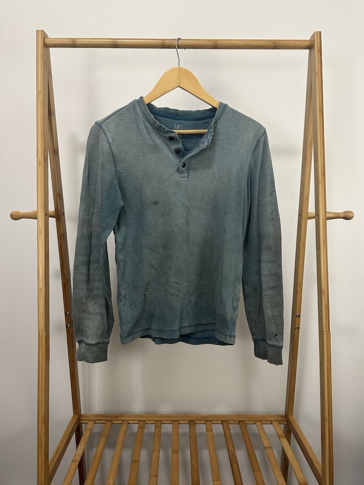 VTG Gradient Sun Faded Thrashed Distressed Grunge Worn Hensley Top WIP Shirt XS
