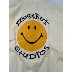 NWT Market Studios Smiley Arc T-Shirt Mens XXL Ecru Cream Short Sleeve #2206