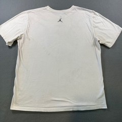 Jordan Brand Mens White Jumpman Logo Graphic T-Shirt Size Large L Cotton Tee