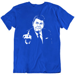 Ronald Reagan Donald Trump Republican Middle Finger T-Shirt Tee Gift New