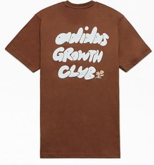 Adidas Essentials Growth Club Graphic Shirt Brown Premium Heavyweight Size Small