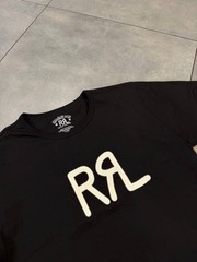 Double RL Ralph Lauren Graphic T Shirt Black Cotton Size M