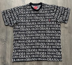 Supreme Obama tee black white all-over print cotton T-shirt sz L men rare street