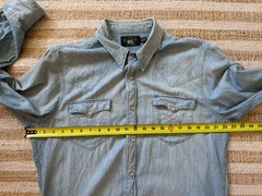 Double RL RRL Polo Ralph Lauren Western Chambray Snap Shirt Large