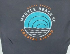Myrtle Beach SC Ocean Breeze Coastal Living Shirt Gray T Shirt Size XL