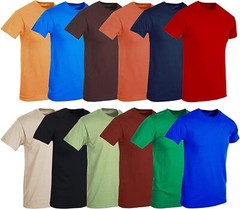 BILLIONHATS Mens Cotton Short Sleeve Lightweight T-Shirts(12 Pack Assorted B, M)