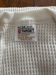 Vintage NOS Target Waffle Knit Long Sleeve Thermal Shirt Mens M White USA