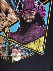 WWE WrestleMania Shirt Mens S Black Ultimate Warrior Macho Man Randy Savage