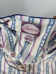 Vtg 90s Nite Dreamr Baseball Sleep Shirt Striped Pink Blue Graphic Oversized 80s