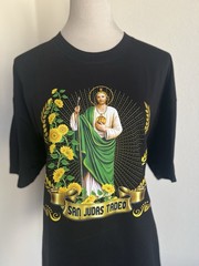 Athletic Works San Judas Tadeo T-Shirt Black Crewneck Unisex San Judas Tadeo
