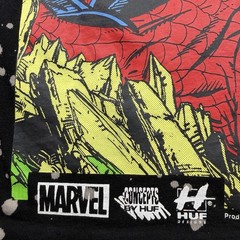 HUF x Marvel Venom vs Spiderman Men T-Shirt XL ‘Venom is Back Black’ Bleach Wash