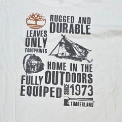 Timberland Rugged and Durable Graphic T-Shirt Men’s Size XL White Outdoors NWT
