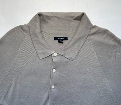 NWT Alfani Men’s XL Ribbed Raglan Sweater-Knit Polo Shirt Willow Wood Ash $50