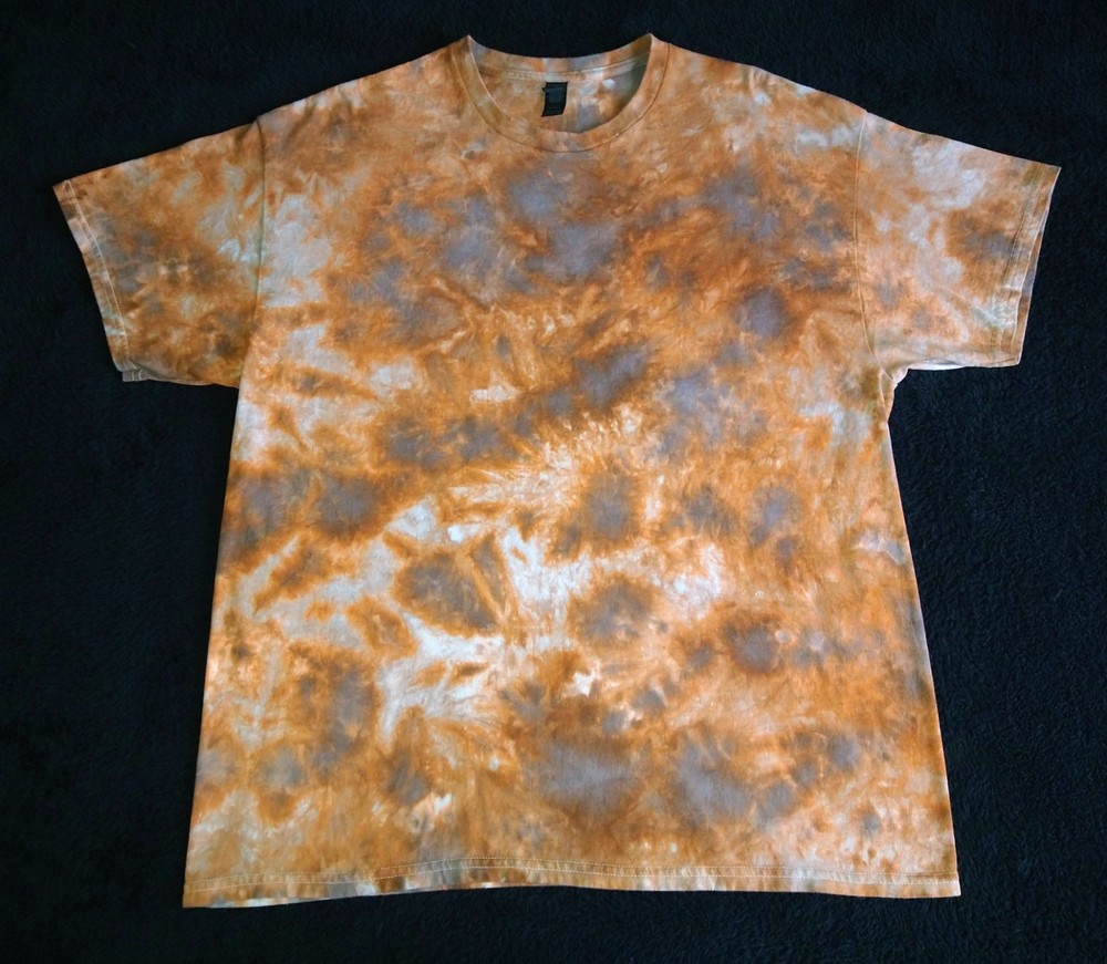 Rust Orange, Gray And White Ice Dye Tie Dye T Shirt ~ Sz XL