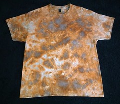 Rust Orange, Gray And White Ice Dye Tie Dye T Shirt ~ Sz XL