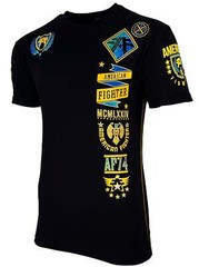 American Fighter Mens T-Shirt LANDER Athletic Biker GYM Black MMA