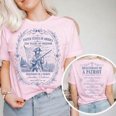 Descendant of a Patriot Shirt Custom Revolutionary War Genealogy Tee