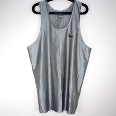 Vintage Nike Mens Large Y2K Shiny Dazzle Embroidered Swoosh Satin Tank Top G1492