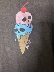 Riot Society Shirt Men’s Large Brown Skull Double Scoop Ice Cream Cone