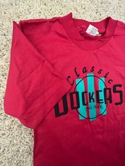 VTG Dockers T Shirt USA Cotton Red “classic Dockers Trademark” Size Medium